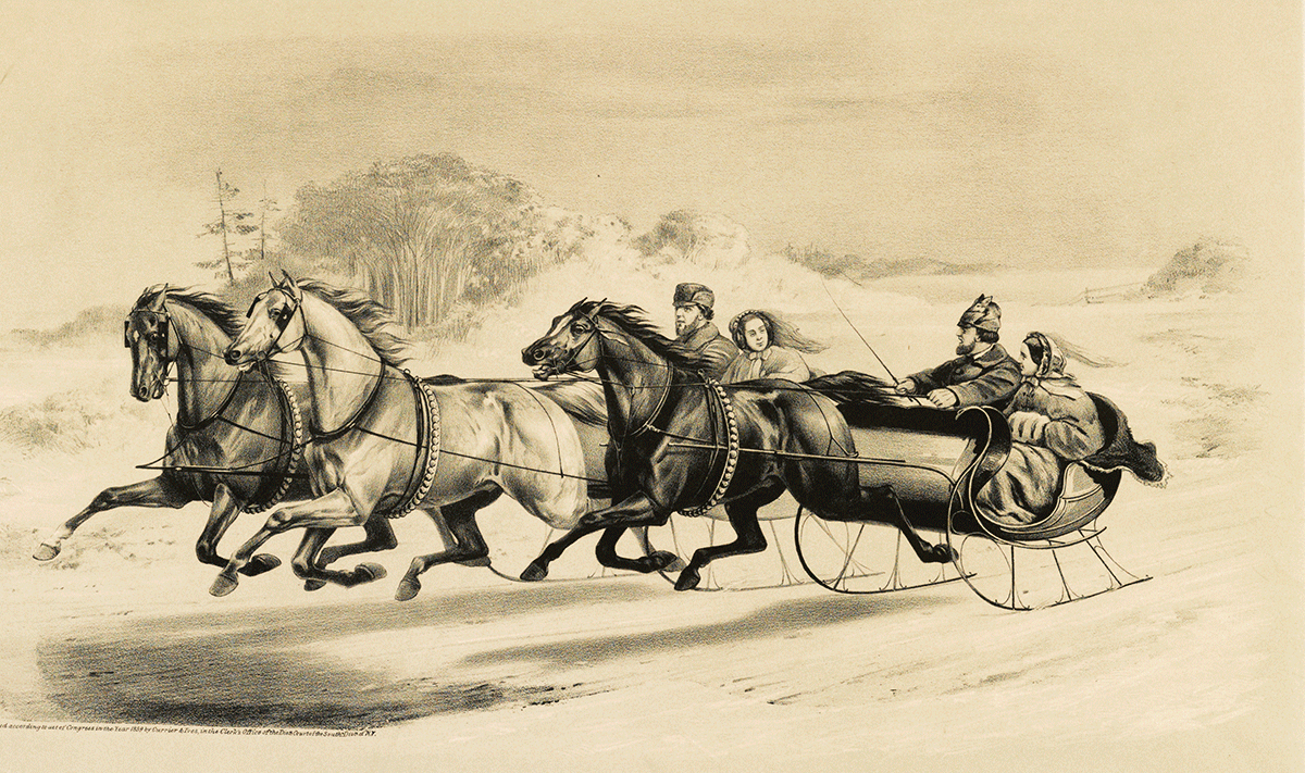 “At the end of February, towards the even we had sleigh folks here. We made supper for some.” The Sleigh Race. Currier & Ives, ca. 1859. New York: Published by Currier & Ives. Library of Congress: 05012.