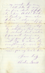 Last page of Chester's October 1869 Letter. 