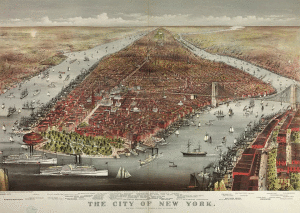 The City of New York, 1876. Currier & Ives.  LOC: 90715982.