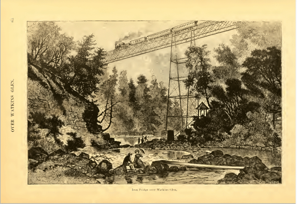 Iron Bridge over Watkins Glen, 1881.