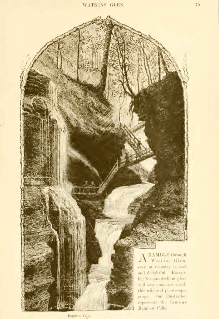 Rainbow Falls in Watkins Glen, NY, 1881.