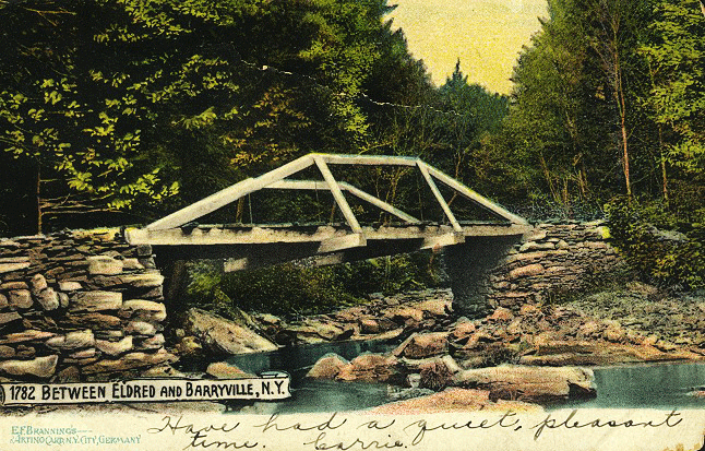 Halfway Brook Bridge between Eldred and Barryville, 1906.