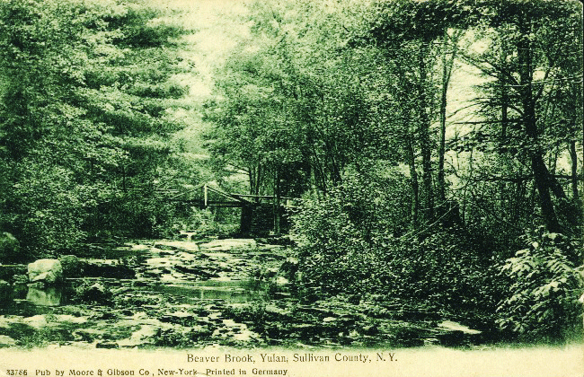 1908, Beaver Brook, Yulan. Pub. by Moore & Gibson Co., NY. Printed in Germany.