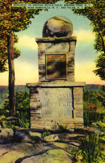 Monument on Minisink Battlefield, Minisink Ford, NY. Near Barryville and Yulan NY.