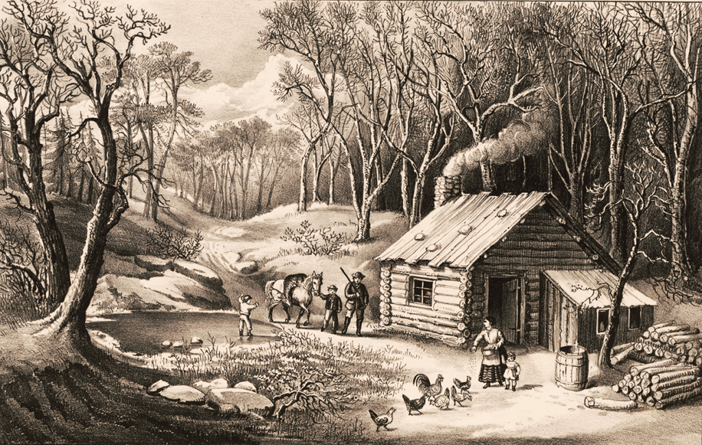“A Home in the Wilderness,” Currier & Ives lithograph, 1870, Library of Congress: 09097.