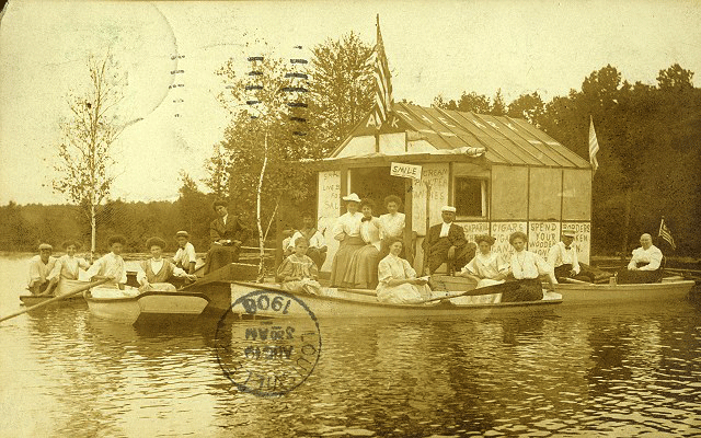 Canoes on Highland Lake, 1908.