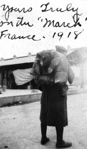 Irwin Briggs on the March in France, 1918. Photo courtesy of MA.