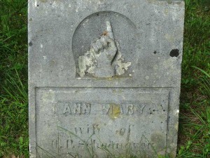 Gravestone for Ann Mary Austin Schoonover.