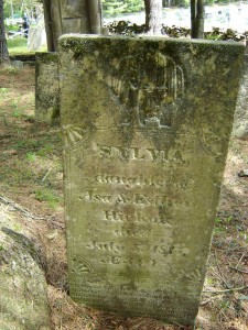 Sylvia Hickok's gravestone in the Old Eldred Cemetery courtesy of Cousin Cynthia.