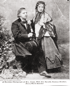 Henry Ward Beecher and his sister, Harriet Beecher Stowe, famous for her novel, Uncle Tom’s Cabin. This newspaper photo was in Mary Ann Eldred Austin’s scrapbook.