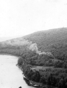 Train near Barryville in 1940s.