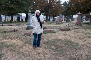 Me standing on the Austin plot where Emma Austin was most likely buried. Photo: Gary Smith.