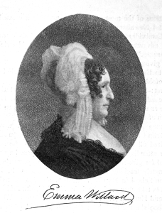 Emma Willard, founder of the Troy Female Seminary. From…the dedication of Russell Sage Hall of the “Emma Willard” School, Troy, N.Y., 1895. Library of Congress: rbpe.13001400.