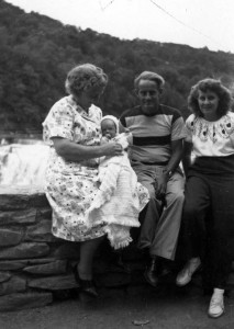 Bessie, Alfred, & Joan Hill with baby Louise at Letchworth State Park.