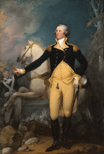 Gen. George Washington at Trenton. The January 2, 1777 battle at Assunpink Creek, NJ, in the background. John Trumbull, oil on canvas, 1792. Gift of the Society of the Cincinnati in Connecticut. Yale University Art Gallery. 1806.1.