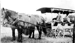 Mort Austin driving to get boarders at Shohola.