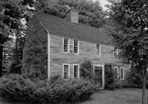 Elias Olcott House, built around 1763, in Rockingham, Windham County, VT. Historic American Buildings Survey, after 1933. Photographer: Ned Goode. Library of Congress Prints and Photographs Division: HABS VT-42; 167226.