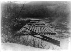Log raft on West branch of Susquehanna. Photograph 189? LOC: 2016650769.