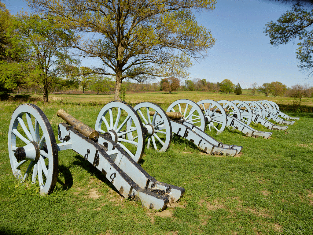 Cannons at Artillery Park, Valley Forge National Historical Park, Valley Forge, Pennsylvania. Carol M. Highsmith, photographer, 2019. LOC: 2019689455.